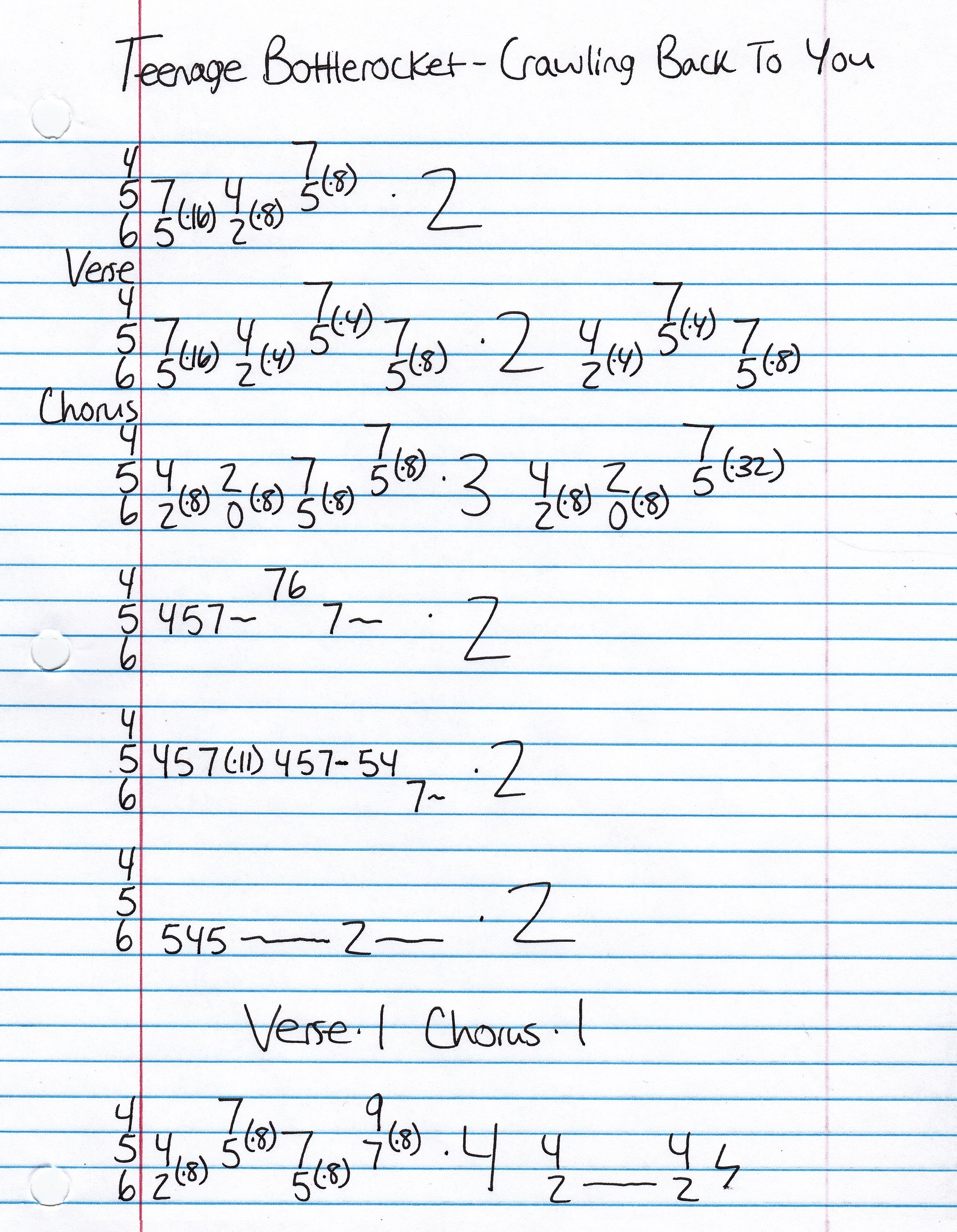 High quality guitar tab for Crawling Back To You by Teenage Bottlerocket off of the album Warning Device. ***Complete and accurate guitar tab!***